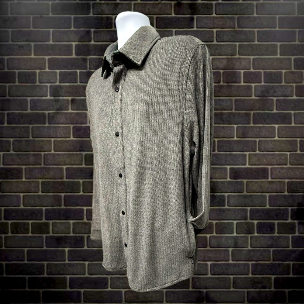 Hurley Men’s Brushed Herringbone Fleece Snap Jacket Gray Size Large NWT - Picture 5 of 12